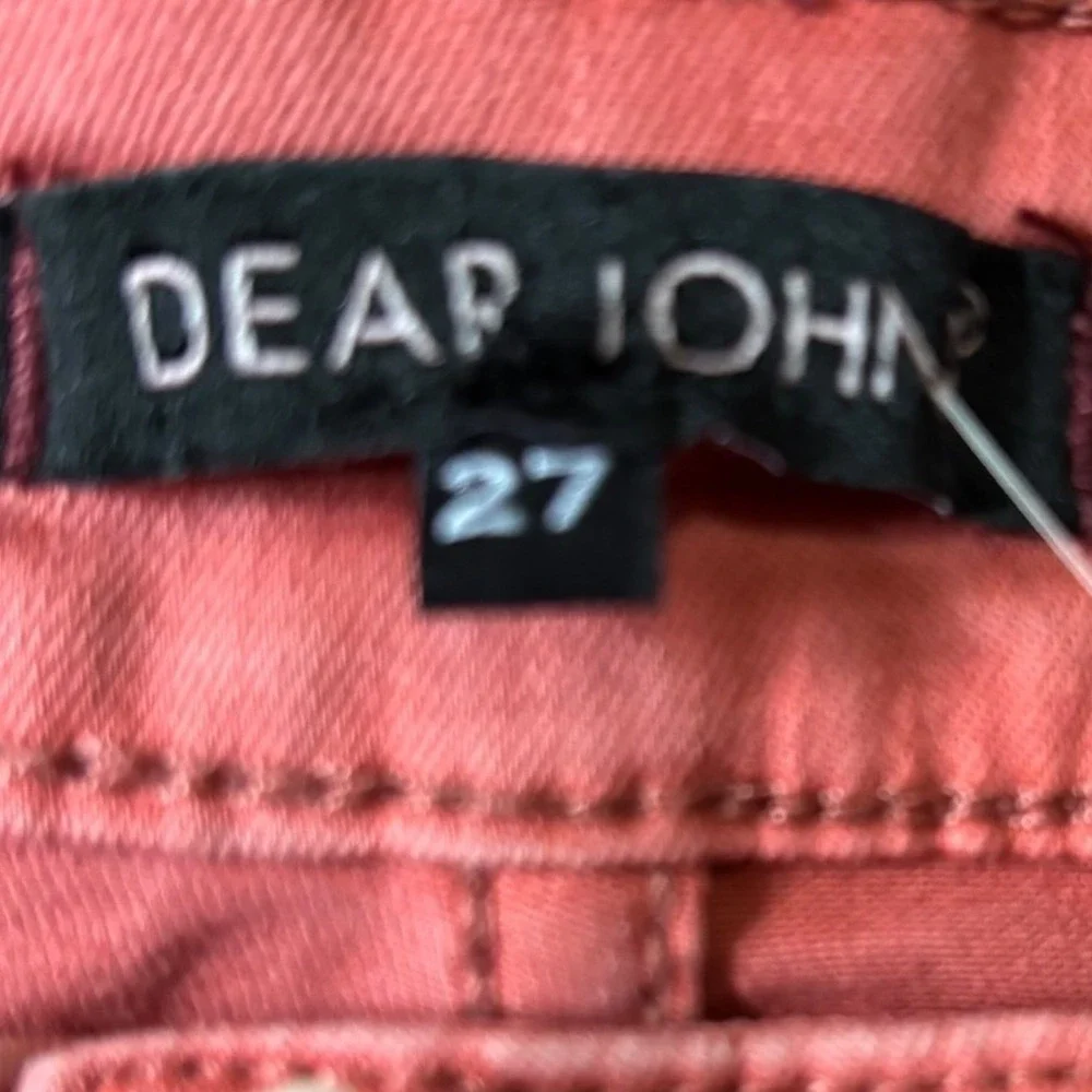 Dear John Coral Pink Cuffed Denim Shorts Mid Rise‎ Barbiecore Preppy Girly Beach